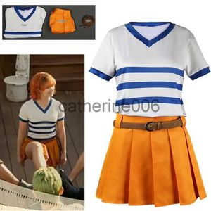 Särskilda tillfällen Anime Nami Cosplay Costume Top Kirt Belt Outfits för två år sedan Full Set Halloween Carnival Party Costumes for Women Girl Adult X1004