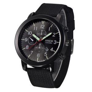 Armbandsur ryska arméklockor män xi lysande nylonklocka datum kalender casual kvarts relogio masculino montre homme militaire321u