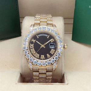 Topp Luxury Gold Diamond Watch 43mm Men's Automatic Mechanical Wats