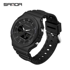 Sanda Casual Men 's Watches 50m 방수 스포츠 쿼츠 남성 손목 시계 디지털 G 디지털 G 스타일 충격 relogio masculino 2205321t를위한 시계