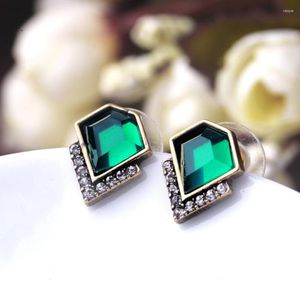Stud Earrings Design Simple Style Antique Green Resin For Office Women Mother Gift Fashion Jewelry Wholesale Ear Accessory