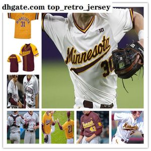 Custom College Minnesota Golden Gophers Jersey Beisebol Max Meyer Brett Bateman Ronald Sweeny Zack Raabe Elliott Noah Berghammer Boston