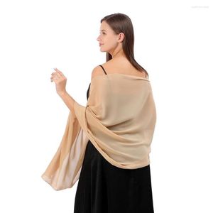 Lenços não-pilling xale noiva elegante chiffon xales para festas de casamento cor sólida vestido de noite noivas