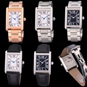 31mm Men's Square Watch Auttomatic Mechanical Leather Steel Strap Mens Designer Watches Sport Waterproof Business Wristwatch249s