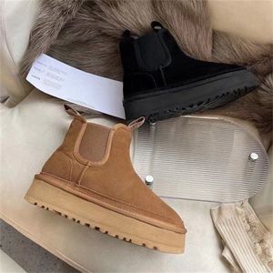 High quality luxury designer boots women Hot selling women leather lug sole loafer thick sole elevated shoe Classic women snow boots Designer martin australian boot