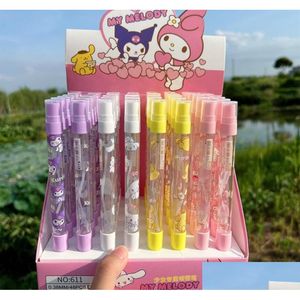 Gel Pens Wholesale 48 Pcs Set Cute Melody Print Student Black Pen With Per Spray Bottle Smooth Writing Supplies 0.38Mm Stationery Sc Dhkpt