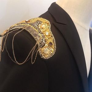 1 par kpop mode kostym tillbehör prestanda stora epaulet kvinnor och män handgjorda vintage steampunk kläddekoration foulse305z