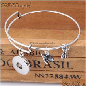 Charme Pulseiras Todo DIY Metal Charms Pulseira Bangle 18mm Gengibre Botão Snap Jóias Fit Intercambiável Button1294211 Drop Delivery Dhxfq 2281