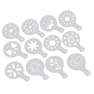 Coffee Filters 12 Pcs Cappuccino White Stencils Template Strew Flowers Pad Duster Spray