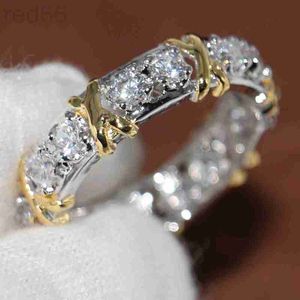 Anéis de casamento designer atacado profissional diamonique simulado diamante 10kt branco amarelo ouro cheio banda cruz anel tamanho 5-11 8viu
