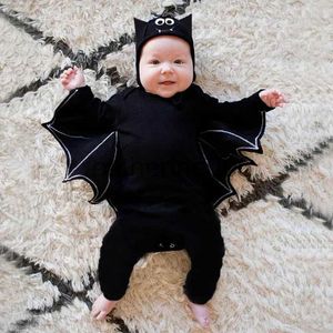 Special Occasions Halloween Costume for Baby Black Bat Romper Jumpsuit Infant Boys Girls Eyes Face Hat Purim Party Carnival Fancy Dress Cosplay x1004