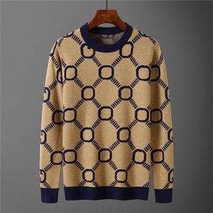 남자 스웨터 가을 가을 겨울 고급 디자이너 니트웨어 남성 클래식 캐주얼 스트라이프 격자 무늬 풀오버 남성 브랜드 소프트 따뜻한 GU01