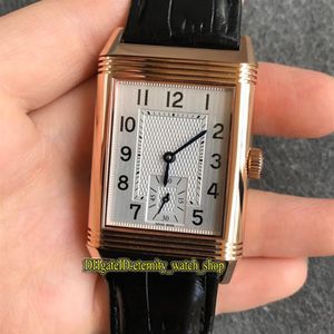 MGF Reverso Flip On Båda sidor Dual Time Zone 2702421 White Dial Cal 854A 2 MEKANISK HAND-Winding Mens Watch Rose Gold Watches E271G