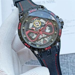 Spider design luxury men watch big dial swiss geneva mens watches top brand man quartz wristwatch high quality red blue black roge253a