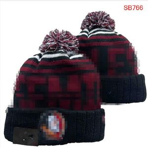 Berretti Seminole Beanie North American College Team Toppa laterale Cappello invernale in lana sportivo lavorato a maglia Berretti con teschio