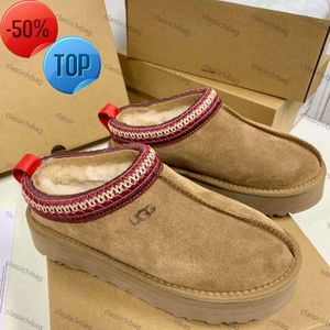 أحذية تسمان النعال تشيسوت فراء شرائح من جلد الغنم shearling tazz new men gen men ultra mini platform boot slip-on