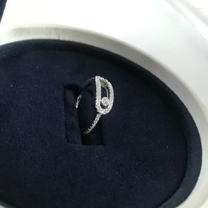 Cluster-Ringe, französischer Luxusschmuck, 925er-Sterlingsilber, Paarring, ein Diamant, mobile Artikel, niedriger Preis, Francais MESSIK