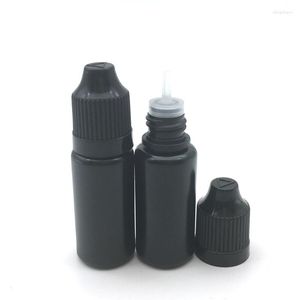 Storage Bottles 50pcs Empty 10ml Black Filled Vial Squeezable Plastic Dropper Bottle Sample Liquid Essence PE Container Child Protection Cap