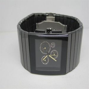 Ny mode man titta på kvarts stoppur kronograf titta för man handled titta svart keramik rd05-22648