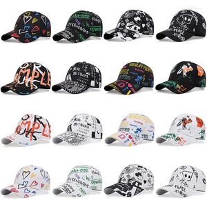 Boll Caps Cartoon Hat Graffiti Tryckt Duck Cap Visor Sunscreen Casual Men and Women Baseball Spring Summer Models