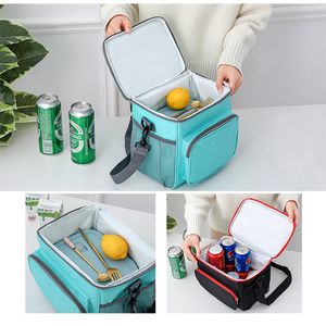 Portable Reusable Lunch Bag Insulated Lunch Cooler Tote Bags Leakproof Thermal Cooler Sack Food Handbags Picnic Single Shoulder Storage Bags Q617