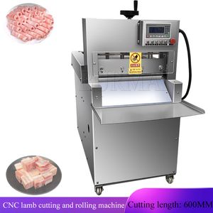 Electric CNC Double Four Cut Mutton Roll Machine Slicer Meat Planing Machine Justerbar tjocklek Matprocessor