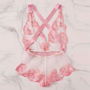 Sexig underkläder Bra Set New Women's Sexy Lace Ribbon Bow Print Satin Pink Bras Underwear Sleepwear Lingerie Set Lenceria2235