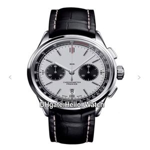 Ny Premier B01 Steel Case AB0118221G1P1 VK Quartz Chronograph Mens Watch Stopwatch White Dial Leather Strap Watches Hello Watch 6327r