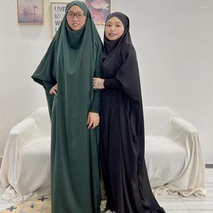 Ethnic Clothing Women Muslim Hooded Abaya Eid Ramadan Kaftan Islamic Prayer Garment Khimar Jilbab Modest Robe Dress Overhead Gown Burqa