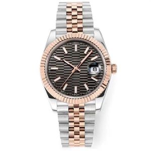 Mens Watch Womens Watch Roes Gold Relógio de Pulso Automático Mecânico Designer Relógios Listrado Dial Tamanho 41mm 36mm Vidro Safira Wate3041