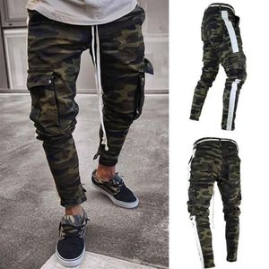 2020 Street Men's Stretch Jeans Casual Cargo Pants Camouflage Army Pants Design Hip Hop Ankle Zipper Jogger Slim Fit Men279N