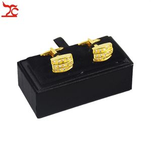 Ganze 10 Stück schwarze Manschettenknopf-Box für Herren, Classicia-Schmuck-Geschenkbox, Marken-Manschettenknopf-Paket, Box, 8 x 4 x 3 cm, 264H