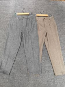 Calças femininas Mulheres cintura alta cortada misturas de lã simples outono inverno cor sólida feminina tornozelo-comprimento calças