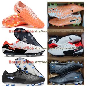 Saco de presente Botas de Futebol de Qualidade Tiempo Legend 10 Elite FG ACC Malha Chuteiras de Futebol Mens Couro Macio Confortável Treinadores Tornozelo Whit320n