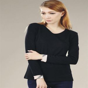 真新しい女性のTシャツトップススリム綿100％女性の薄青袖の女性の純粋な純トップ