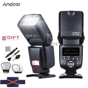 Blitzköpfe Andoer AD-560II Pro Kamerablitz Speedlite On-Kamera-Blitz GN50 LED-Lichtfilter Diffusor Blitzschuh für Olympus DSLR YQ231003