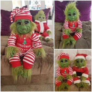 Decoração de Natal Presentes Recheado Brinquedo de Pelúcia Xmas Home Grinch Stock Kids Cute Asriv