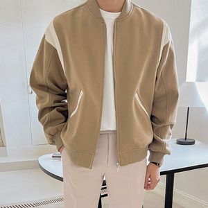 Giubbotti da uomo SYUHGFA Per Colore Contrasto Impiombato Abbigliamento da Baseball 2023 Cappotto Maschile Stile Coreano Allentato Casual Bello Magliette E Camicette