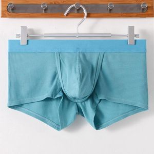 Mutande Slip sexy a costine da uomo Traspiranti Rigonfiamento a U Sport Custodia grande Boxer Mutandine Intimo Confortevole Morbido