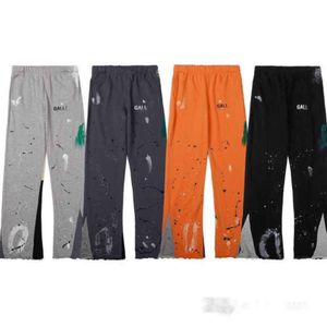 Mens Sweatpants Dept Designer Cotton Sports Pants Letter Jeans Handmålade bläckstänk ed och kvinnor High Street Drawstring Fall Clothes