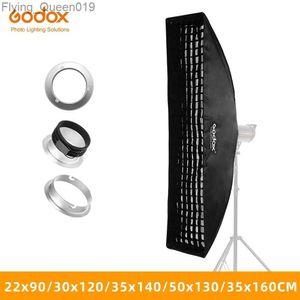 Flash Heads Godox 22x90cm 30x120cm 35x160cm Rectangle Strip Honeycomb Grid Softbox for Bowens Mount Studio Flash Softbox YQ231004
