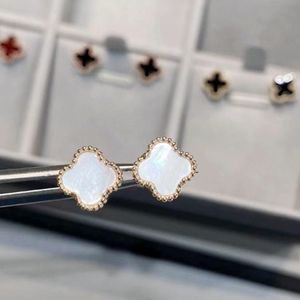 stilista delle donne orecchini di perle orecchini in oro 18 carati conchiglie di perle 4 quadrifogli ragazze San Valentino amore regalo fabbrica wh4940580