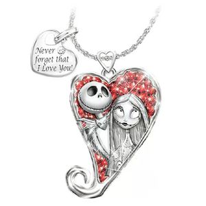 Pendant Necklaces 2021 Cute Woman Jewelry Gothic Christmas Night Horror Heart-Shaped Diamond Grie Doll Necklace Drop Delivery Pendants Dhwg1