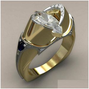 Rings Unique Style Small Crystal Zircon Stone Ring Luxury Fashion Gold Color Jewelry Sier Promise Engagement For Drop Delivery Dhyv4