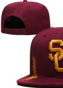 2023 All Team Fan's USA College Baseball Adjustable Trojans Hat On Field Mix Order Size Closed Flat Bill Base Ball Snapback Caps Bone Chapeau