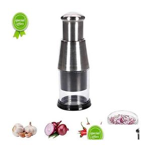 Altro Giardino domestico 1Pc Coltello schiaffo in acciaio inossidabile 304 Pressa Chop Aglio Frantoio Pomodoro Cipolla Frutta Verdura Gadget da cucina Drop De Dhla3