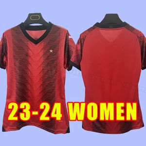 女性23 24サッカージャージ2023トモリジルードイブラヒモビッチデケテラエル2024トナリテオブラヒムフットボールシャツガールホームアウェイサードミラン