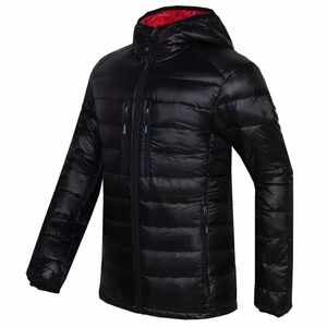 Nowa kanadyjska sportowa kurtka dla mężczyzn w 100% gęsi w dół cienką wysokiej jakości ciepłą kurtkę z kapturem bawełniana kurtka 265z