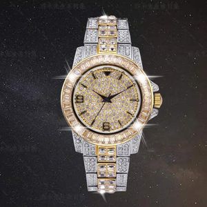 Aaa cz bling diamante relógio masculino papel 18k banhado a ouro gelo fora quartzo relógios de pulso gelado para masculino relógio de pulso à prova dwaterproof água ho264f