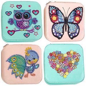 Bolsas de jóias sacos diy 5d mosaico strass caixa de armazenamento forma especial diamante resina pintura kit organizar caso titular presentes #222749